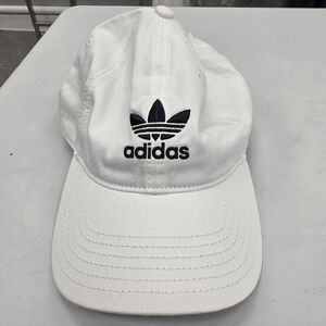 Adidas White and Black Logo Cap